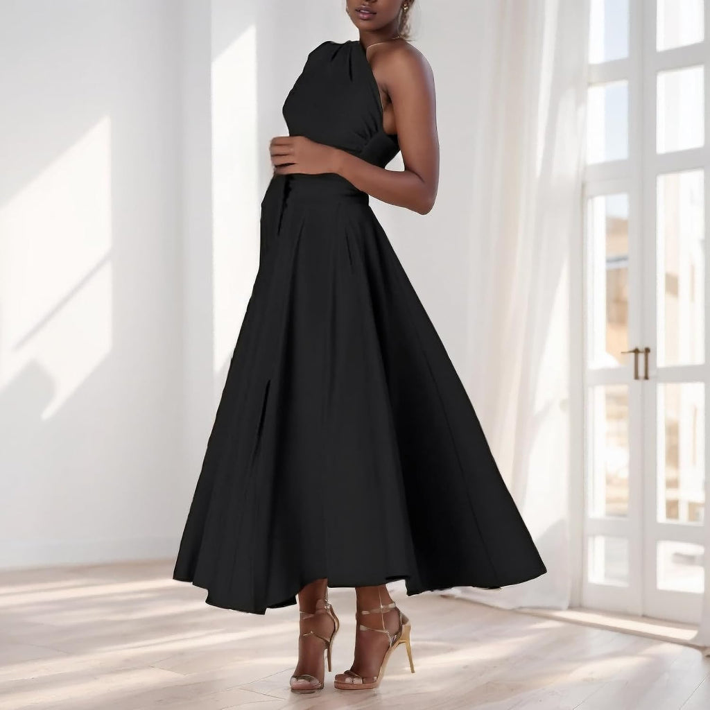 Kwunbwa One Shoulder Dresses For Women Elegant Asymmetrical A Line Flowy Formal Evening Gowns Party Cocktail Dress