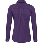 Super Soft Wrinkle Free Button Down Shirts for Women Solid Long Sleeve Striped Formal Work Dress Blouses Tops