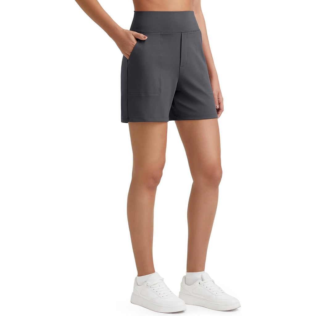 EverGoing Women's Wide Leg Shorts High Waisted 4'' / 5''Casual Comfy Shorts with Pockets for Yoga Workout Lounge