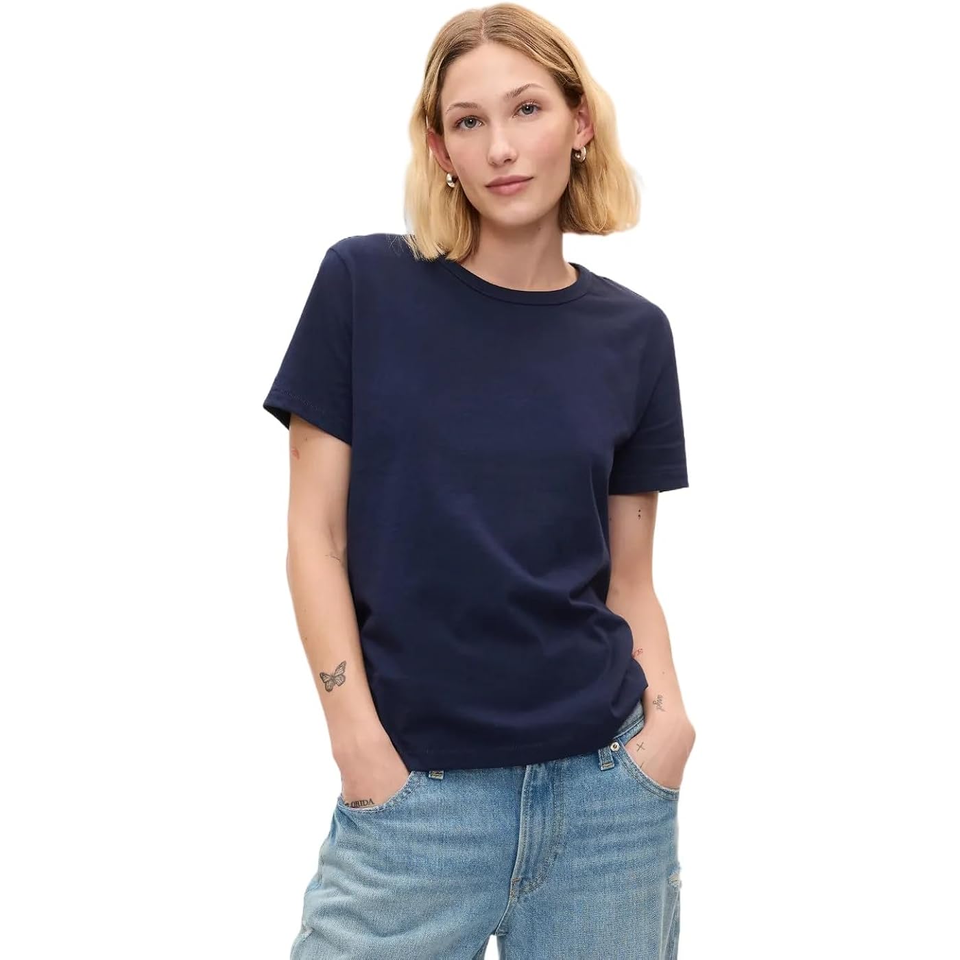 Gap Women'S Short Sleeve Organic Vintage Crew Neck Tee