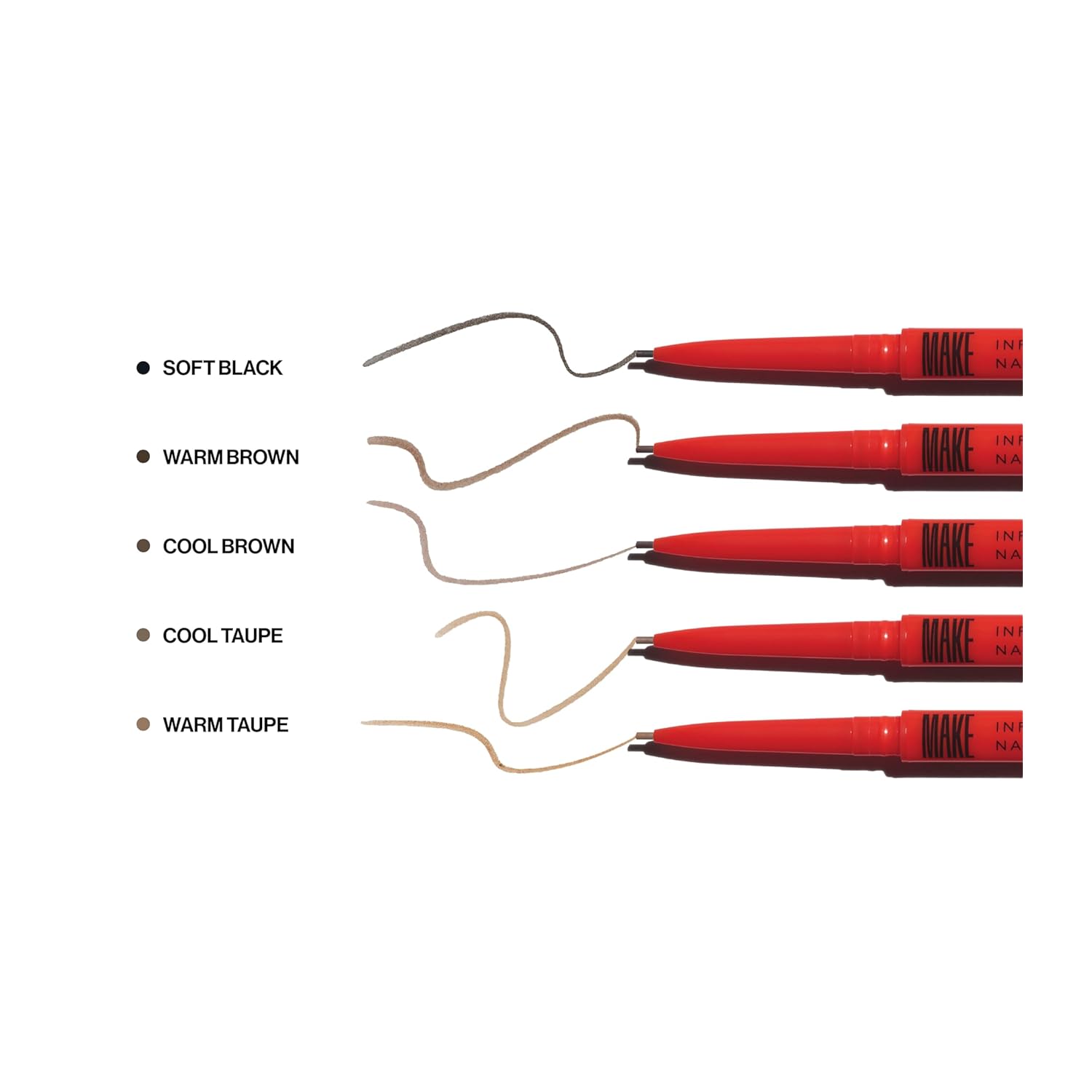 MAKE Beauty Nano Brow, Micro Eyebrow Pencil. Long-Lasting Smudgeproof Eye Brow Makeup for Hairlike Lines. Precision Liner for Natural-Looking Eyebrows - Shade, Soft Black