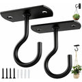 Ceiling Hooks For Hanging Plants 2Pack 2.5In,Wall Plant Hooks Black | For Plants,Lights,Planters,Lanterns,Hanging Bird Feeders,Wind Chimes,Indoor&Outdoor Decoration