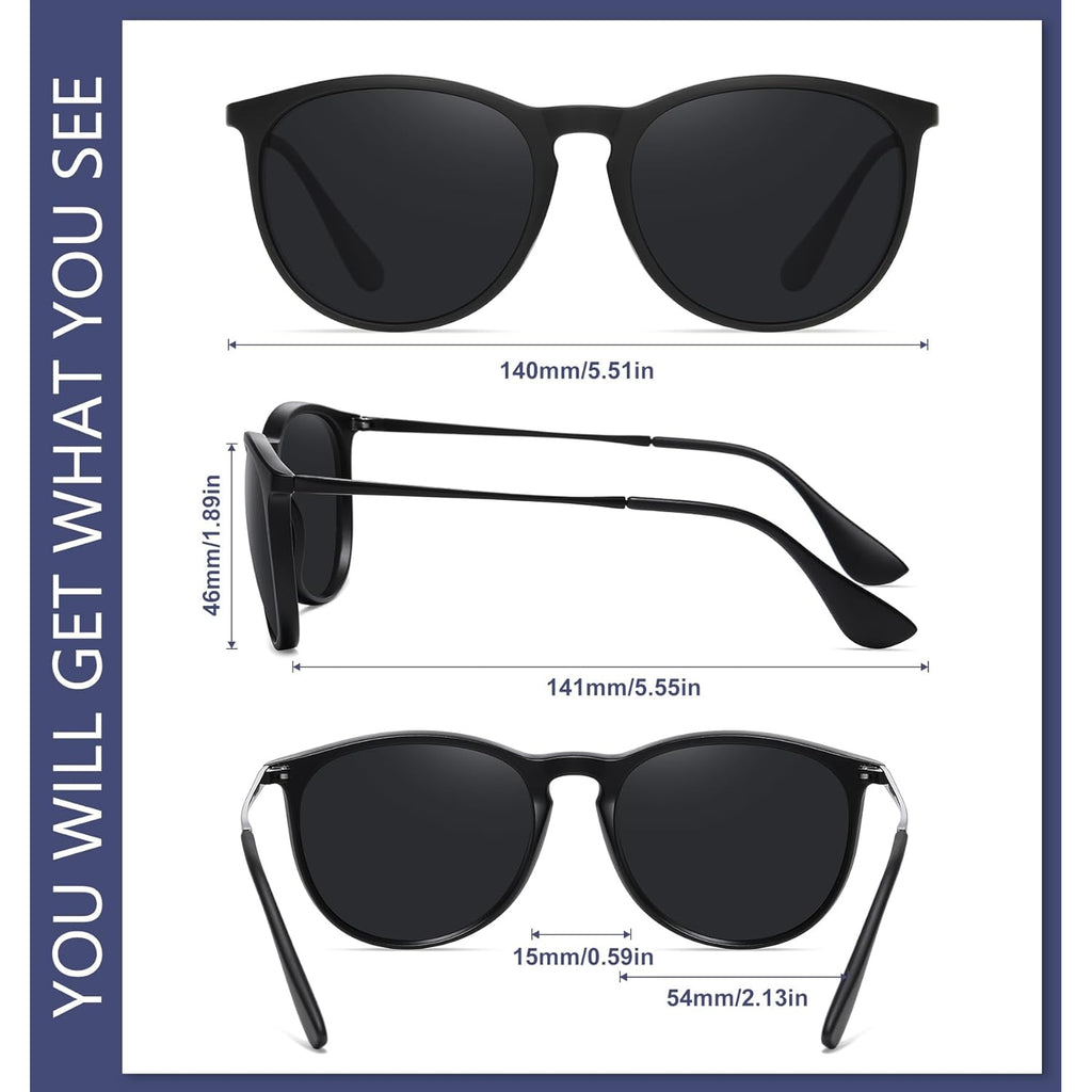 WOWSUN Retro Polarized Sunglasses Womens 2026 Trendy Round Classic Glasses