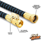 Flexi Hose Expandable Garden Hose With 8 Function Nozzle, 50Ft - Lightweight Retractable Garden Hose, Water Hose - No-Kink Flexibility, 3/4 Inch Solid Brass Fittings And Double Latex Core