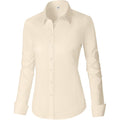 Womens Cotton Button Down Shirts for Women Fitted Long Sleeve Formal Dress Shirt Work Blouses Tops