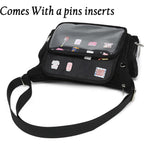 Canvas Ita Bag Crossbody Shoulder Bag Kawaii Purses And Handbags With Anime Pins Display Medium