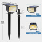 Solar Spot Lights Outdoor Waterproof Ip65, 12 Pack Landscape Spotlights With 46 Leds, 3 Modes Auto On/Off Solar Powered Flood Lights For Outside Pathway, Yard, Garden, Walkway (Warm White)