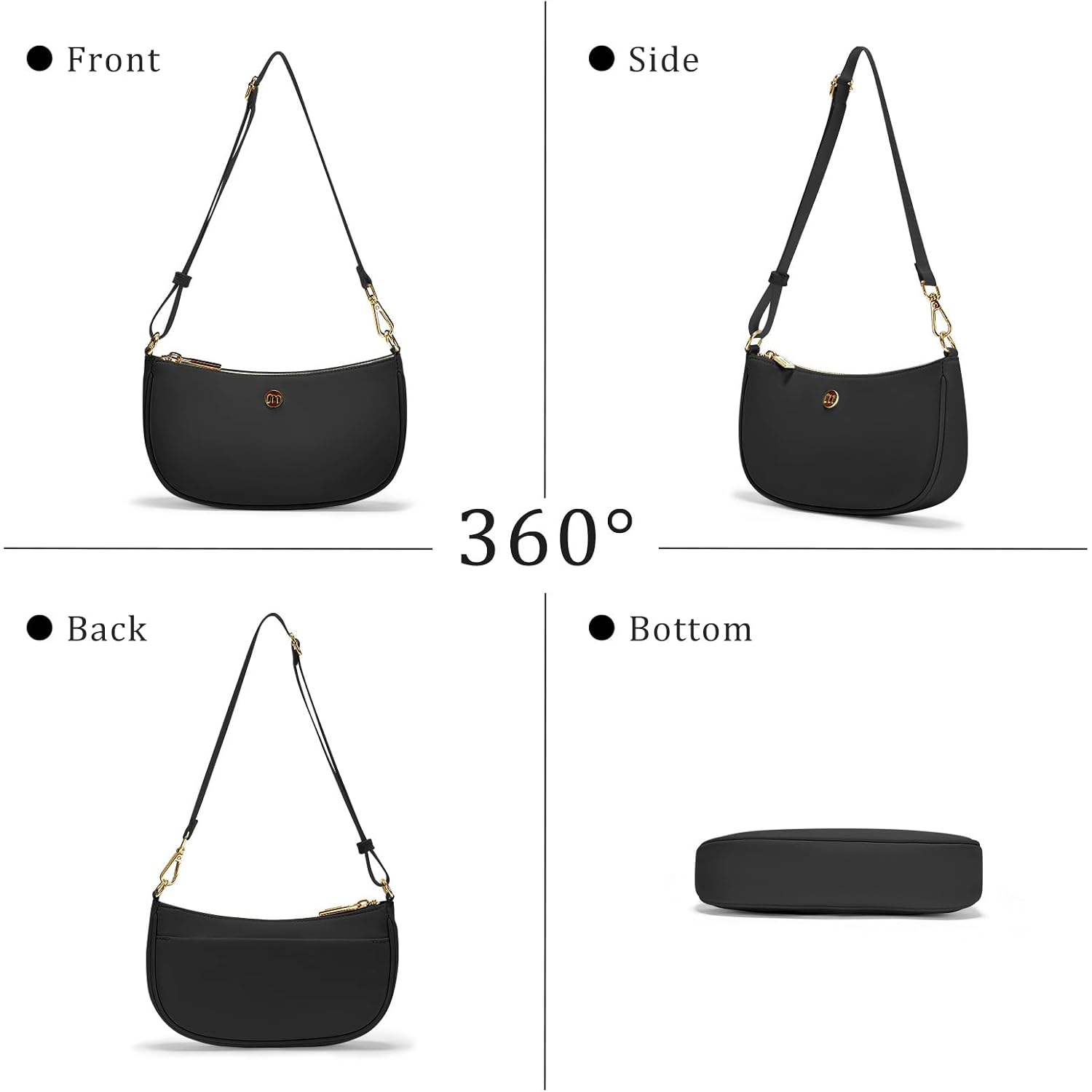 Shoulder Bag For Women Handbags With Adjustable Strap Underarm Purse Mini Clutch Purses Trendy Crescent Bags 1L