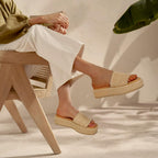 Platform Sandals Women Slip On Espadrille Wedges Slides Bohemia Sandals Flatform Open Toe Beach Sandals