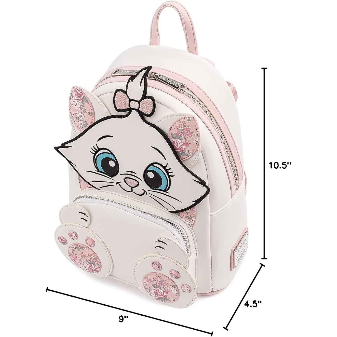 Loungefly Disney Marie Floral Footsy Womens Double Strap Shoulder Bag Purse