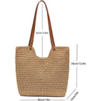 Crochet Beach Bag For Women - Summer Mesh Beach Tote Bag Boho Woven Purse Shoulder Handbags For Vacation Travel