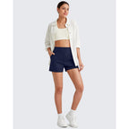 ShiftReady 3" Dress Shorts for Women High Waisted Trouser Shorts Tailored Trendy Casual Ladies Short with Pockets