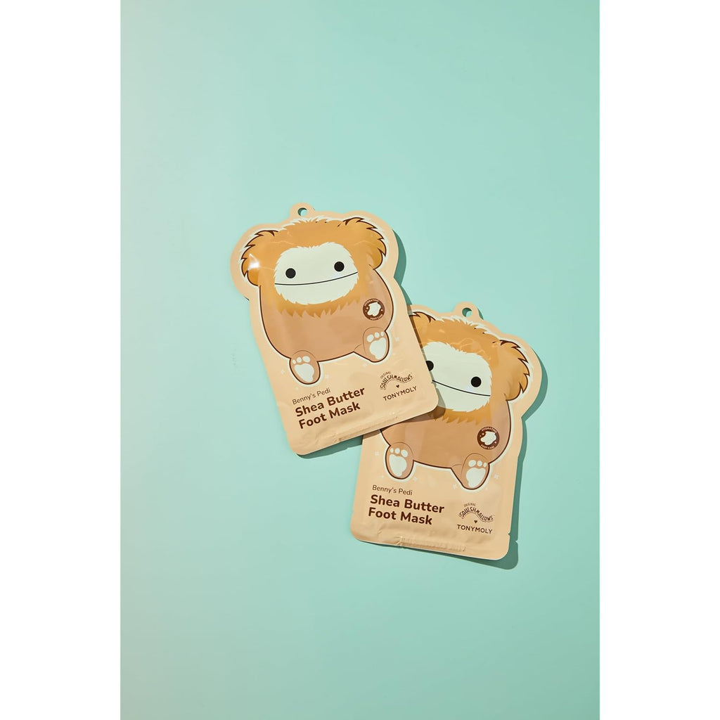 TONYMOLY x Squishmallows Benny Shea Butter Foot Mask Set of 3 – Hydrating & Moisturizing Pedi Treatment for Dry, Cracked Heels and Callused Feet – Nourishing Softening Self Care Skincare Gift