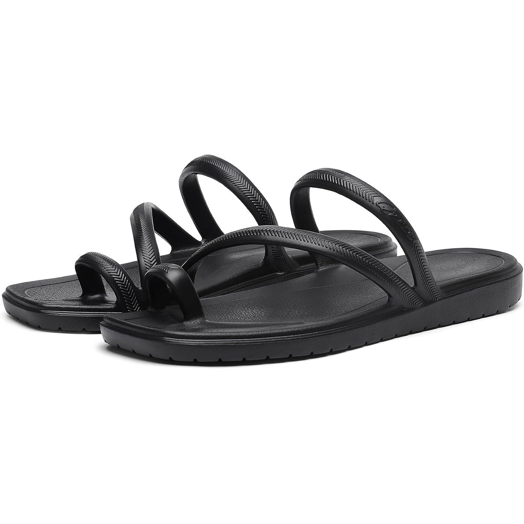 Flip Flops For Women Arch Support Comfortable Thong Sandals With Square Toe & Lightweight Cushion Beach Slides