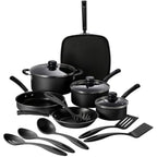Tramontina Primaware 15-Piece Non Stick Cookware Set With Lids And Utensils, Aluminum Nonstick Pots And Pans Kitchen Set (Storm)