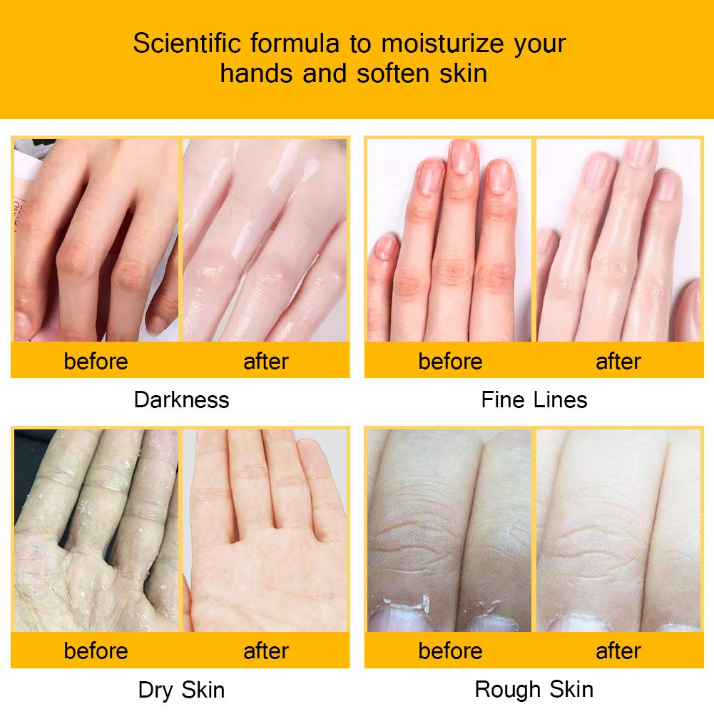 MOND'SUB 5 Pairs of Honey and Almond Best Hydrating Hand & Nail Mask - Best Deep Moisturizing Gloves for Dry Hands