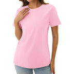 Gkbk Women'S T Shirts Cotton Short Sleeve Summer Tops Casual Soft Basic Tee | Crew Neck, Loose Fit, Comfortable And Breathable Material, Plain Shirt, 2026 Fall Outfits