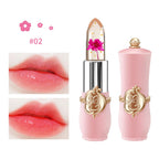 Bestland 3 Pcs/Set Flower Jelly Lipstick Set Temperature Change Moisturizer Long Lasting Nutritious Balm Magic Color Change Lip Gloss (3Pcs Flower Jelly Lipstick 010203)