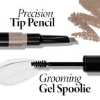 Laura Geller New York Sculpt-N-Stay 2-In-1 Waterproof Eyebrow Pencil & Brow Gel – Dark Brown – Fills Sparse Brows, Defines & Sets – Smudge-Proof, Long-Lasting, Natural Finish
