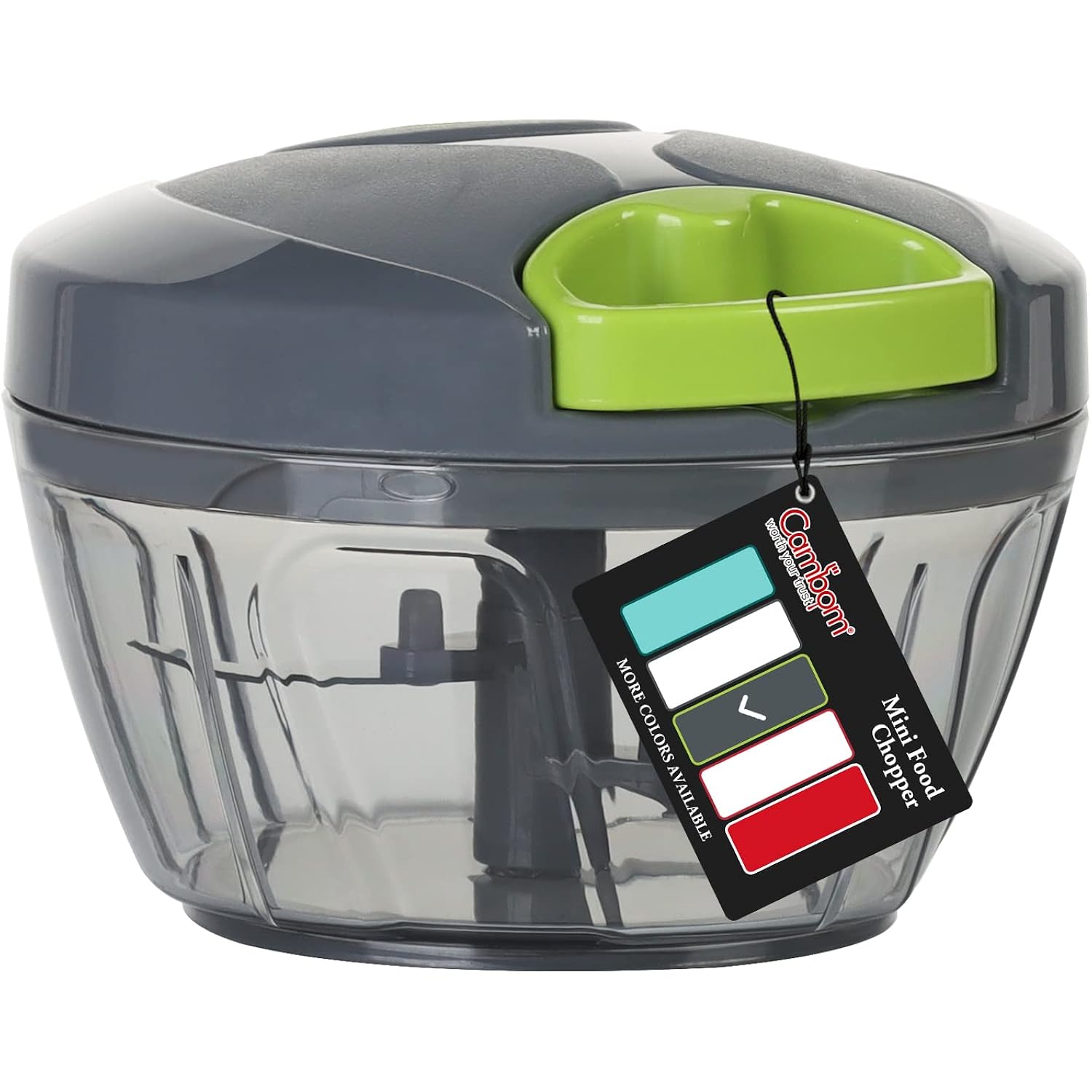 Cambom Manual Food Chopper Vegetable Cutter, Hand String Vegetable Chopper Onions Cutter For Vegetable Fruits Nuts Bpa Free Food Safe Material, 500Ml Gray