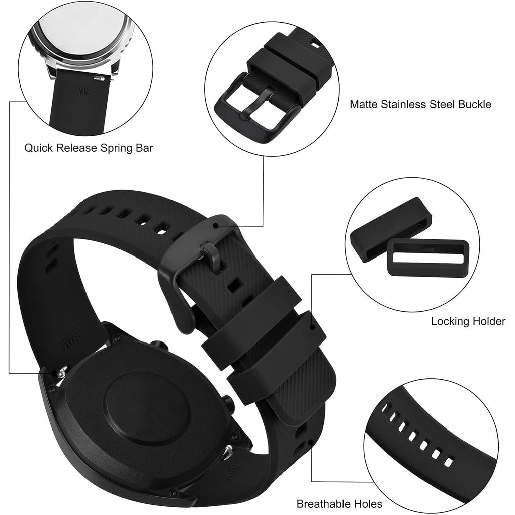 Bisonstrap Watch Strap 18Mm 19Mm 20Mm 21Mm 22Mm, Quick Release Silicone Watch Bands For Men Women