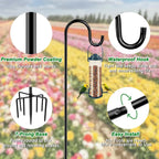 72" Shepherds Hooks For Outdoor, Heavy Duty Bird Feeder Pole With 7 Base Prongs, Adjustable Garden Hanging Holder For Bird Feeders, Solar Light Lanterns, Garden Plant Hanger Stands, 2 Packs