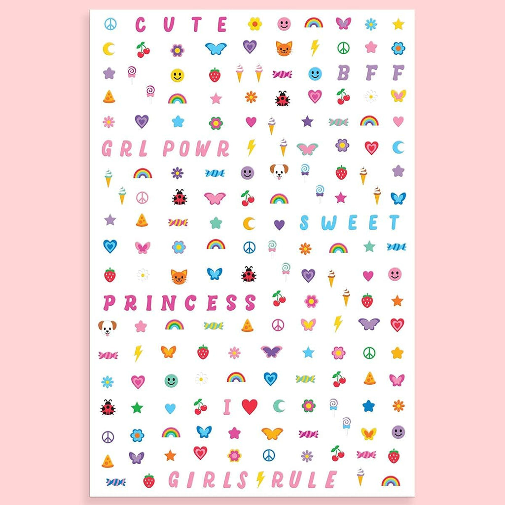 xo, Fetti Kids Nail Stickers - 816 Decals | Birthday Girl Party Favors, DIY Home Activity, Gift, Cute Nail Transfer, Groovy, Princess, Girl Power, Easter Basket