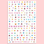 xo, Fetti Kids Nail Stickers - 816 Decals | Birthday Girl Party Favors, DIY Home Activity, Gift, Cute Nail Transfer, Groovy, Princess, Girl Power, Easter Basket
