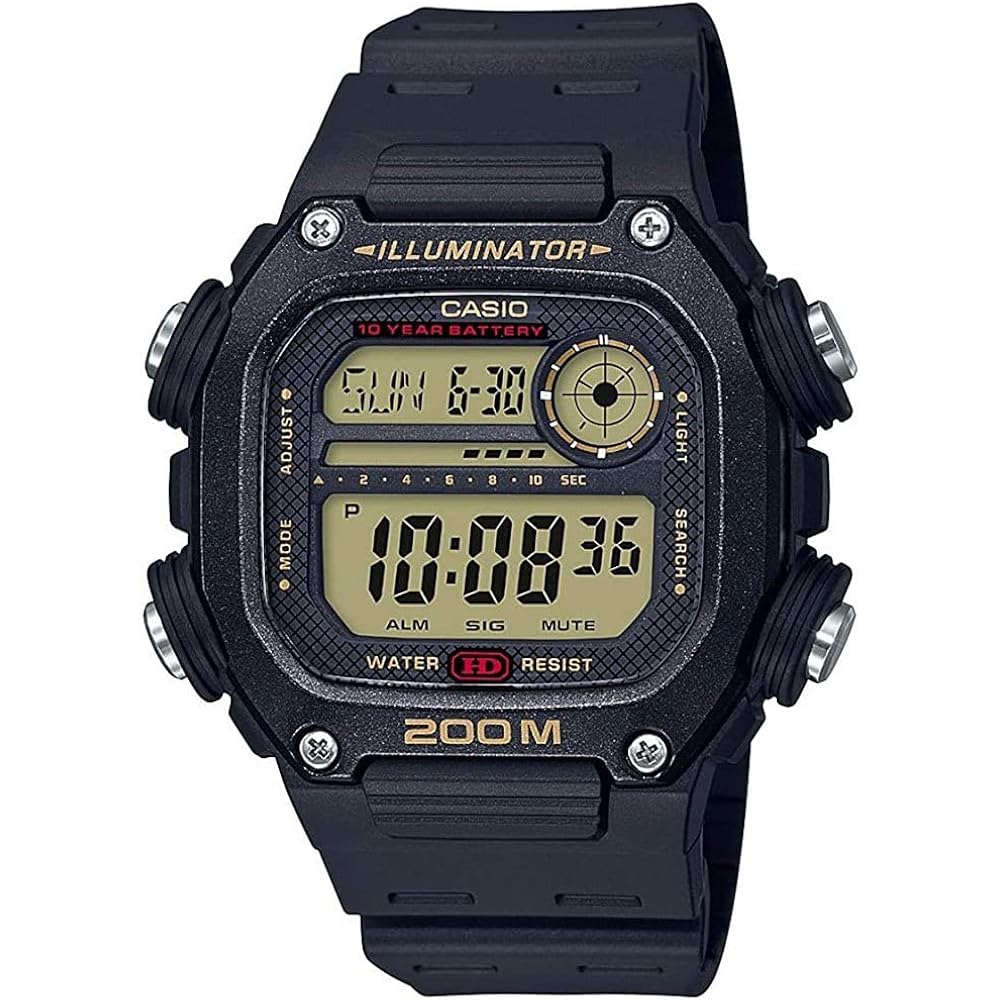 Casio Dw291H Series | Men’S Digital Watch | 200 Meter Water Resistance | Multi Alarms | 100 Sec Stopwatch | Countdown Timer | World Map For World Time | Led Light | Lc Display | 10 Yr Battery