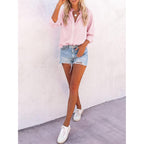 Womens Button Down Shirts Cotton Dress Shirts Oxford Shirts Long Sleeve Work Blouses Collared Tops Tunics with Pocket