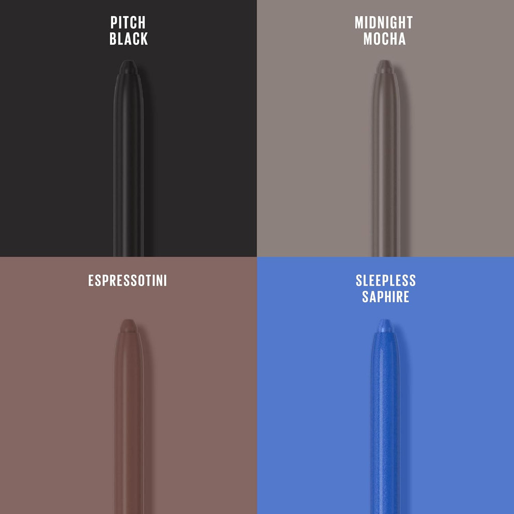 Maybelline Tattoo Studio Automatic Gel Pencil Waterproof Eyeliner, Blendable, Smudge Resistant, Matte Eyeliner For Up To 36Hr Wear, Pitch Black (Smokey Black), Packaging May Vary