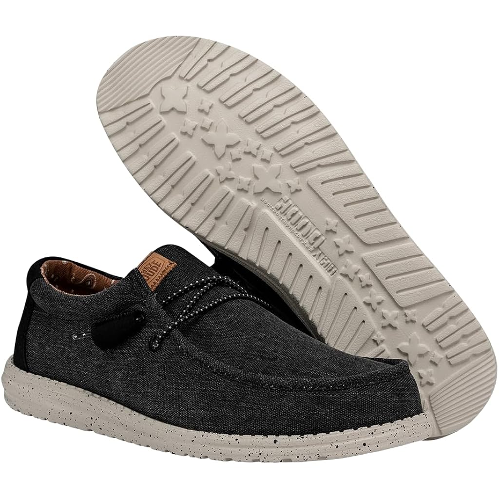 Heydude Men'S Wally Washed Canvas, Men’S Shoes, Slip-On Loafers, Comfortable & Light-Weight