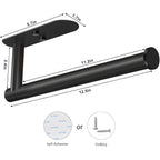 VAEHOLD Adhesive Paper Towel Holder Under Cabinet Wall Mount for Kitchen Paper Towel, Black Paper Towel Roll Holder Stick to Wall, Stainless Steel（Black）