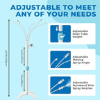 Stand Misters For Outside Patio, Standing Misters With Adjustable 46In Height, 5 Brass Nozzles And 26Ft Line, Standing Misting Cooling System For Bbq, Patio, Pool, And Outdoor Water Fun