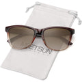 MEETSUN Polarized Sunglasses for Women Men Classic Retro Trendy Designer Style Ombre Brown Frame / Gradient Brown Lens