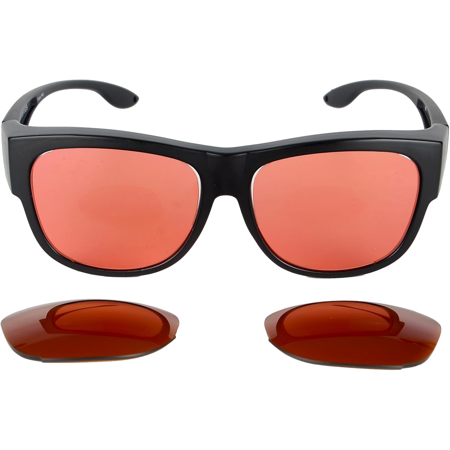 Braddell Fl-41 Rose Fit-Over Glasses With Fl-60 Interchangeable Lenses For Migraine Light Sensitivity And Fluorescent Led Glare (Large)