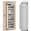 Keepjoy 10 Tiers White Over Door Shoe Organizer Storage, Hanging Shoe Holder For Door With Large Deep Pockets, Fit 20-30 Pairs Shoe Rack For Sneakers, Boots (White)