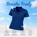 Women's Dry-Fit Golf Polo Shirts 3-Button Golf Polo's in 20 Colors XS-3XL Shirt