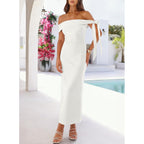 Merokeety Women'S Summer Off The Shoulder Maxi Dress 2026 Bodycon Wedding Guest Cocktail Formal Party Long Dresses