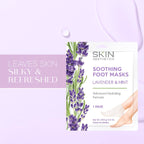 Skin Aesthetics Lavender & Mint Foot Masks - Repairs & Softens Cracked Feet, Hydrating & Exfoliating - Dermatologist Tested Korean Skincare - Clean Beauty, Natural Ingredients, Cruelty-Free - 3 Pairs