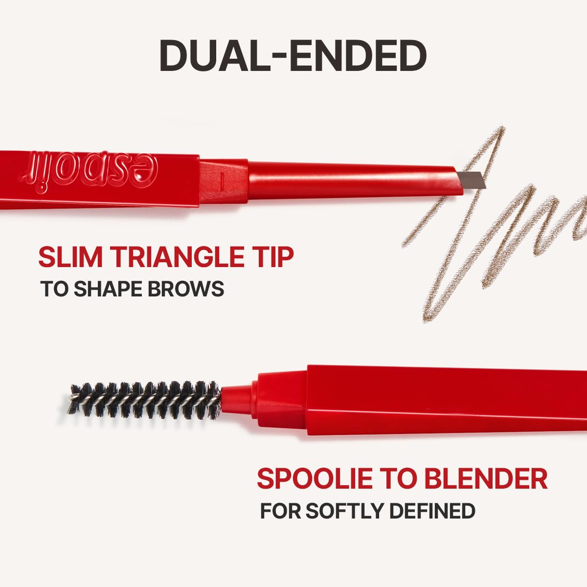 Espoir The Brow Balance Pencil #5 Light Brown | Eye Brow Pencil Quick And Easy To Draw Without Clumping With Slim Triangle Shape| A Detailed And Rich Eyebrow Texture | Korean Eyebrow Makeup