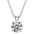 TUHE Moissanite Necklace 0.1-12 Carats 18K Gold Vermeil 925 Sterling Silver Necklace 3-15MM Solitaire D Color VVS1 Round Lab Created Moissanite Pendant Dainty Gold Necklaces for Women Jewelry Gifts
