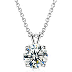 TUHE Moissanite Necklace 0.1-12 Carats 18K Gold Vermeil 925 Sterling Silver Necklace 3-15MM Solitaire D Color VVS1 Round Lab Created Moissanite Pendant Dainty Gold Necklaces for Women Jewelry Gifts