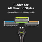 DORCO Pace 6 Pro - Six Blade Razor System with Trimmer - 12 Pack Refill (No Handle)