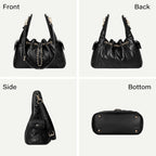 Cluci Quilted Leather Handbag, Soft Tote Bags For Women With Adjustable Strap, Crumpled Shoulder Purse Tabby Slouchy Hobo Bag