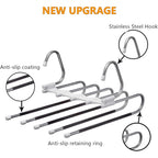 Kalimdor Pants Hangers 2 Pack Space Saving Metal Closet Organizer,Clothes Pants Hangers,Anti-Slip Design,Closet Organizers And Storage For Pants Jeans Skirts Scarf Legging