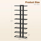 Hoctieon 2-Set 8 Tier Wall Mount Wine Rack (16 Tiers), Wall Racks For Wine Bottles Display And Storage, Hanging Bottle Organizer For Living Room, Dining Room, Wine Cellar, Bar, Black