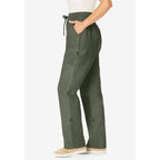 Plus Size Convertible 2-in-1 Cargo Pant & Capri Elastic Waist