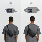 Tomtoc 1.5L Sling Bag With Rfid Blocking Crossbody Chest Pack For Men Women | Edc Minimalist Shoulder Bag, Water-Resistant Lightweight Carrying Waist Fanny Pack For Travel, Daily Commute, Hiking, Walking