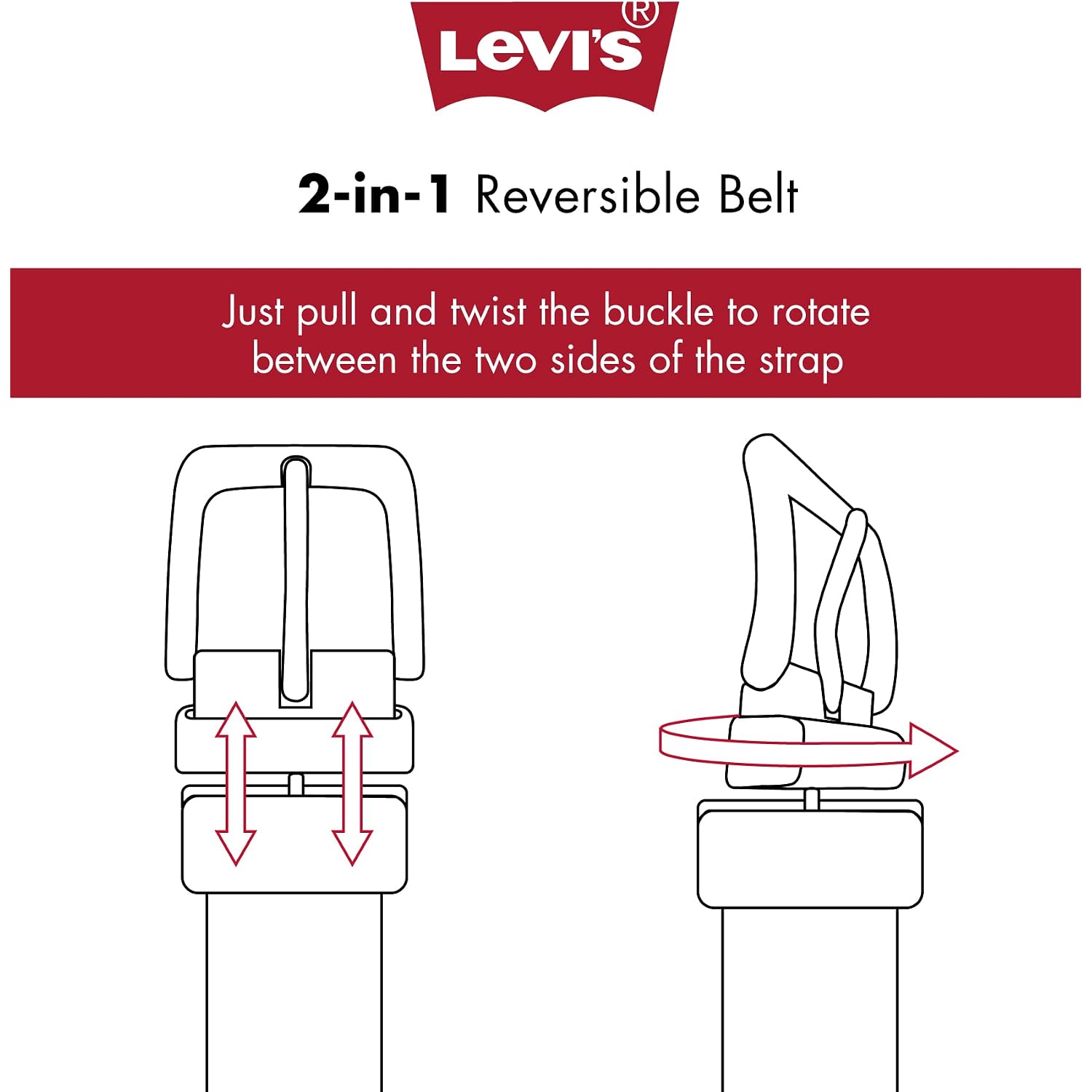 Levi'S Men'S Reversible Casual Jeans Belt
